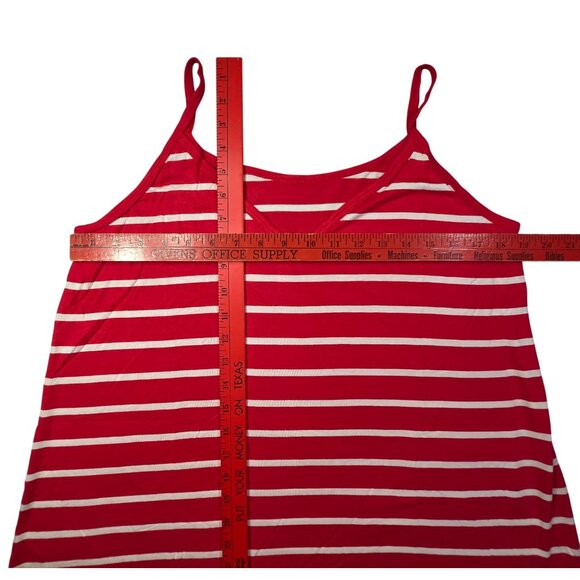 Tank Top Womens XL Striped Red & White Light Weight Flowy Rayon/Spandex  New - Picture 7 of 8